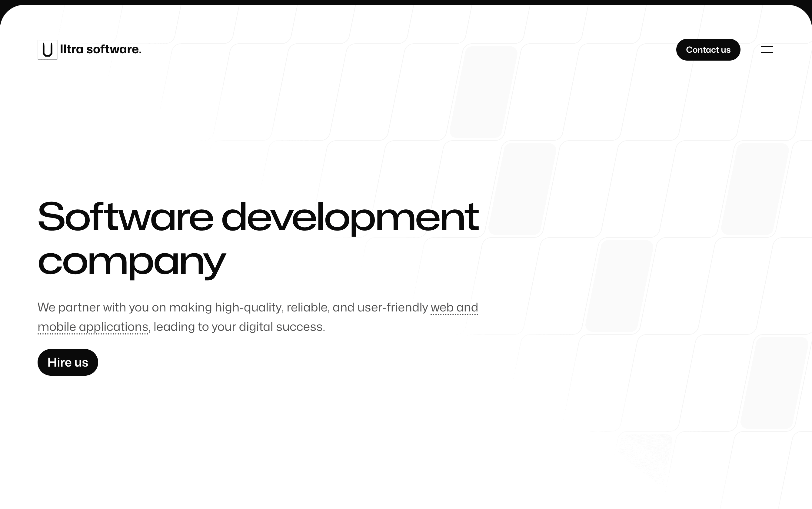 Ulltra Software Landing Page